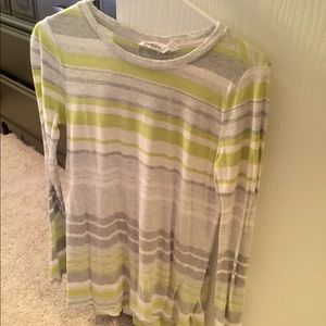 Athleta striped long sleeve top xs